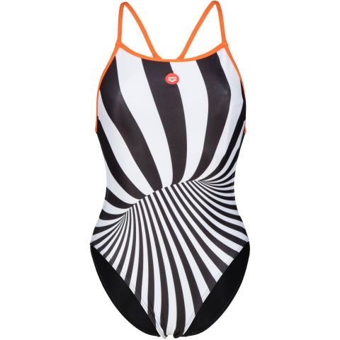 W CRAZY ARENA SWIMSUIT BOOSTER BACK KADIN YÜZÜCÜ MAYOSU/BLACK-MANGO (F30/10-11, F32/12-13, F34/14-15 YAŞ KARŞILIĞIDIR.)