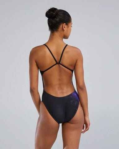 TYR Women's Cutoutfit Swimsuit - Starborne/Purple Kadın Mayosu