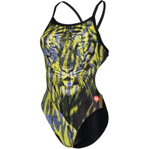 W CRAZY ARENA SWIMSUIT CHALLENGE BACK KADIN YÜZÜCÜ MAYOSU / BLACK-MULTI  (F32/12-13, F34/14-15 YAŞ KARŞILIĞIDIR.)
