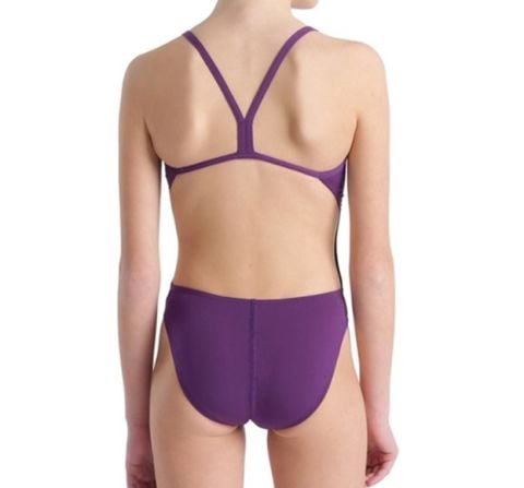 G TEAM SWIMSUIT CHALLANGE SOLID KIZ ÇOCUK YÜZÜCÜ MAYOSU / PLUM-WHITE