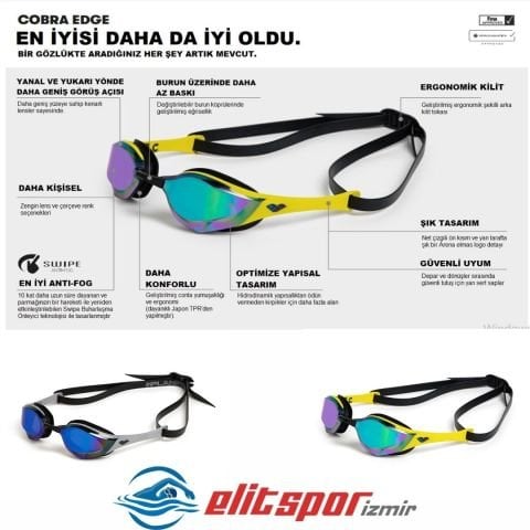 COBRA EDGE SWIPE MIRROR/AQUA-BLACK-BLACK