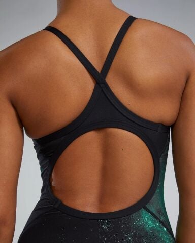 TYR Women's Diamondfit Swimsuit - Starborne/GREEN Kadın Mayosu