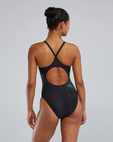 TYR Women's Diamondfit Swimsuit - Starborne/GREEN Kadın Mayosu
