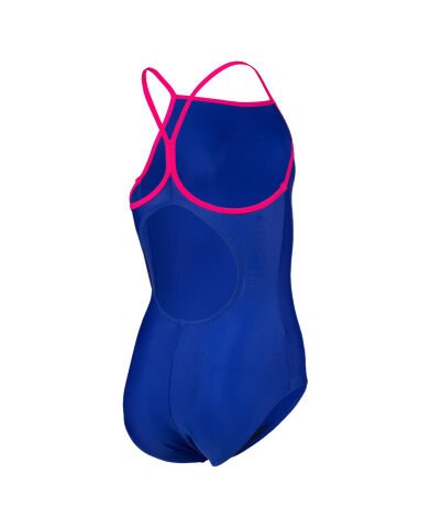 GIRLS ARENA SWIMSUIT LIGHT DROP BACK SOLID KIZ ÇOCUK YÜZÜCÜ MAYOSU/NEON BLUE-FREAK ROSE