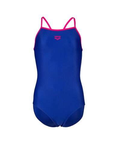 GIRLS ARENA SWIMSUIT LIGHT DROP BACK SOLID KIZ ÇOCUK YÜZÜCÜ MAYOSU/NEON BLUE-FREAK ROSE