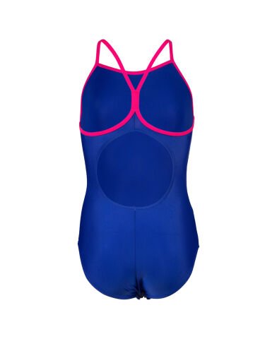 GIRLS ARENA SWIMSUIT LIGHT DROP BACK SOLID KIZ ÇOCUK YÜZÜCÜ MAYOSU/NEON BLUE-FREAK ROSE