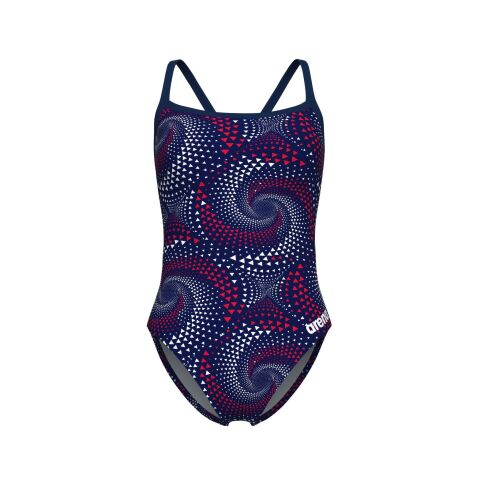 WOMEN'S ARENA FIREFLOW SWIMSUIT CHALLENGE BACK/NAVY TEAM REDWHITEBLUE