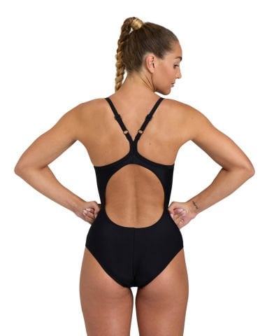 WOMENS ARENA SOLID SWIMSUIT LIGHTDROP BACK B KADIN YÜZÜCÜ MAYOSU/BLACK