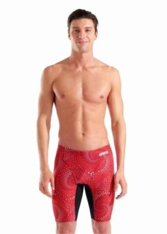 MEN'S ARENA FIREFLOW SWIM JAMMER/BLACK-TEAM RED