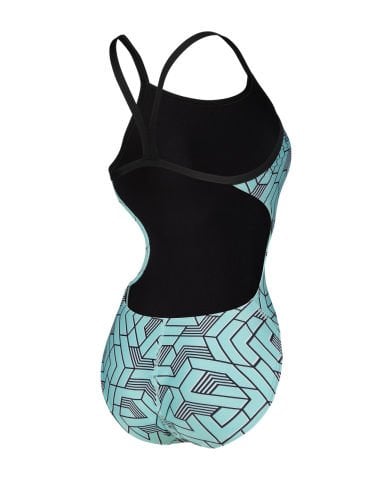 WOMENS ARENA ESCAPE CHALLENGE BACK/BLACK-WATER BLUE MULTI KADIN MAYOSU