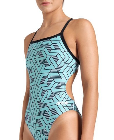 WOMENS ARENA ESCAPE CHALLENGE BACK/BLACK-WATER BLUE MULTI KADIN MAYOSU
