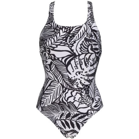 WOMENS SWIMSUIT SWIM PRO BACK ALLOVER KADIN YÜZÜCÜ MAYOSU / BLACK-MULTI