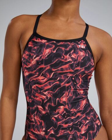 TYR Women's Diamondfit Swimsuit - Energia/RED Kadın Mayosu