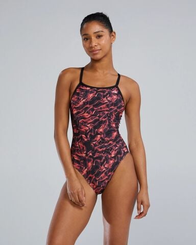 TYR Women's Diamondfit Swimsuit - Energia/RED Kadın Mayosu