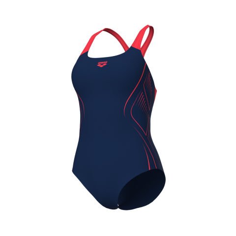 WOMENS ARENA REFLECTING SWIM PRO BACK /NAVY-BRIGHT KADIN MAYOSU