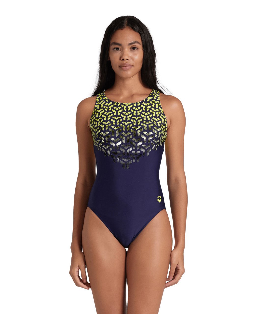 WOMENS ARENA KIKKO V BACK GRAPHIC/NAVY-SOFT GREEN