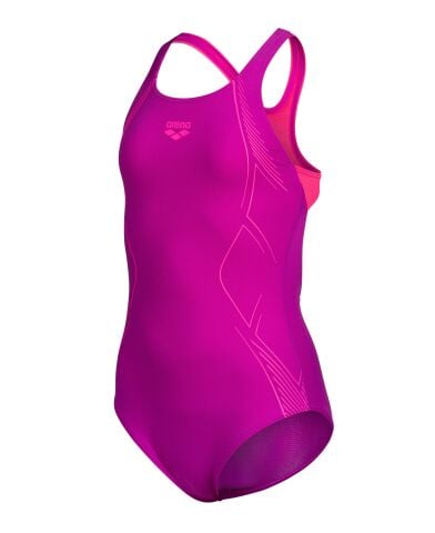 G Arena Graphic Swimsuit Swim Pro Back Very Fuschia kız çocuk mayosu