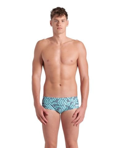 MENS ARENA ESCAPE SWIM LOW WAIST SHORT/BLACK-WATER BLUE MULTI ERKEK MAYOSU