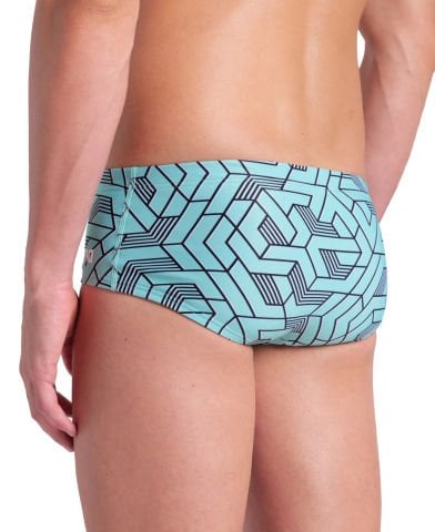 MENS ARENA ESCAPE SWIM LOW WAIST SHORT/BLACK-WATER BLUE MULTI ERKEK MAYOSU