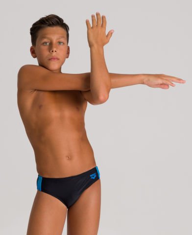 B REN JR BRIEF ERKEK ÇOCUK YÜZÜCÜ MAYOSU/ BLACK-PIX BLUE-TURQUOISE
