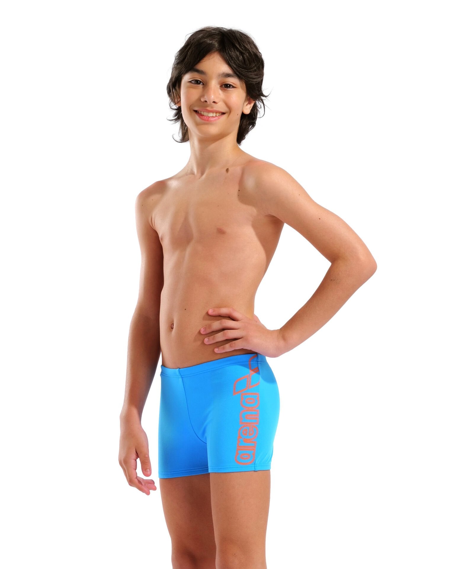 Boys Arena Logo Swim Short Turquoise erkek çocuk mayosu