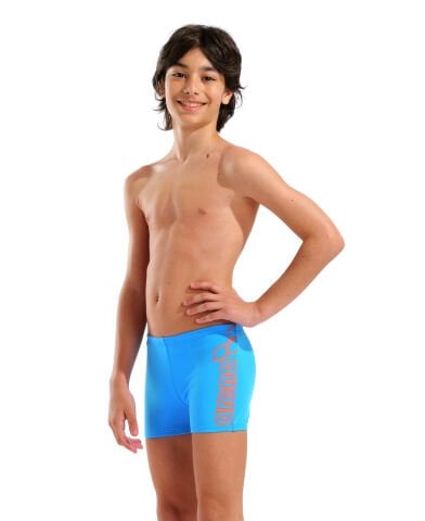 Boys Arena Logo Swim Short Turquoise erkek çocuk mayosu