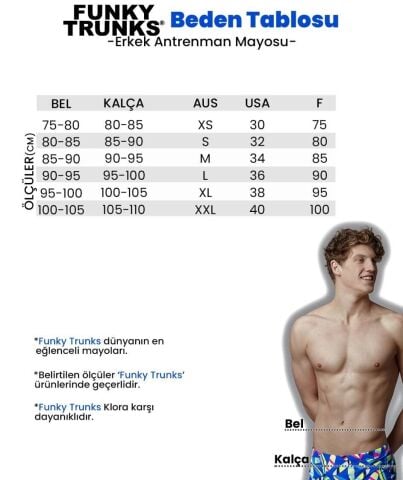 FUNKY CLASSIC TRUNKS MISTY MOUNTAIN ERKEK ÇOCUK YÜZÜCÜ MAYOSU (10-11/F60, 12-13/F65, 14-15/F70 KARŞILIĞIDIR)