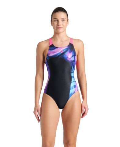 WOMENS ARENA DREAMHLINE SWIMSUIT V BACK/BLACK-SHOCKING PINK KADIN MAYOSU