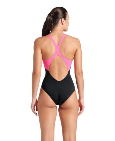 WOMENS ARENA DREAMHLINE SWIMSUIT V BACK/BLACK-SHOCKING PINK KADIN MAYOSU