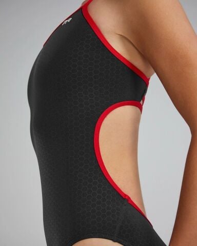 TYR Women's Trinityfit Swimsuit - Hexa/BLACK-RED Kadın Mayosu