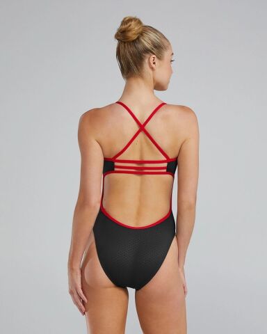 TYR Women's Trinityfit Swimsuit - Hexa/BLACK-RED Kadın Mayosu