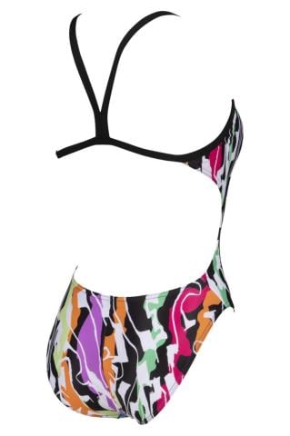 W FLEX CHALLENGE BACK  L KADIN YÜZÜCÜ MAYOSU  / BLACK-MULTI (F30/10-11, F32/12-13, F34/14-15 YAŞ KARŞILIĞIDIR.)