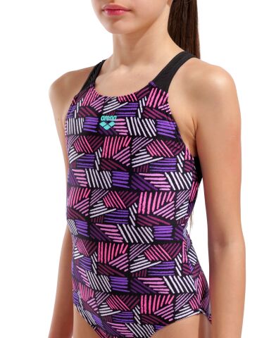 GIRL'S ARENA CANDIES SWIMSUIT SWIM PRO BACK L/MULTI BLACK