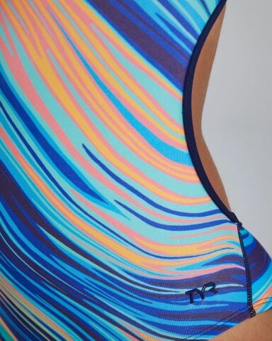 TYR Women's Trinityfit Swimsuit - Riptidal/TEAL-ORANGE Kadın Mayosu