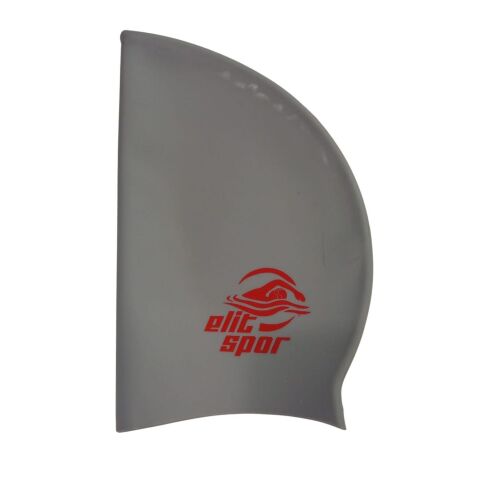 Elitspor Geniş Kalıp Silikon Yüzme Bonesi Gri