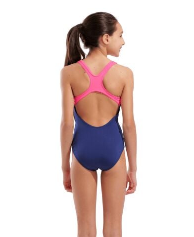Girls Arena Logo Swimsuit Swim Pro Navy Kız Çocuk Mayosu
