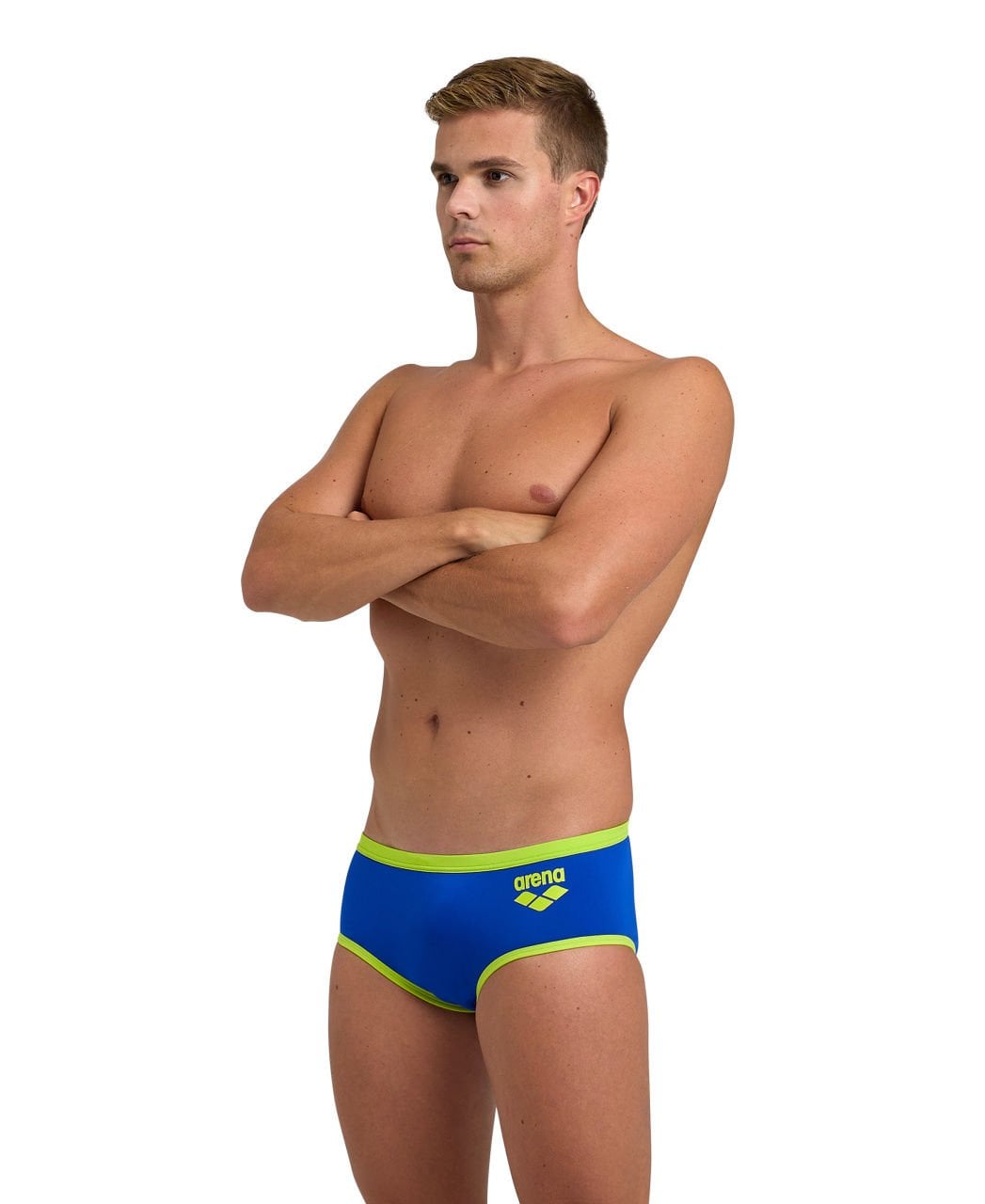 M ARENA ONE 12 CM SWIM BRIEFS BIG LOGO ERKEK YÜZÜCÜ MAYOSU / NEON BLUE-SOFT GREEN