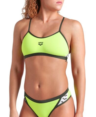 Womens Arena İcons Bikini Arctic Lime Dark Sage Bikini Takımı