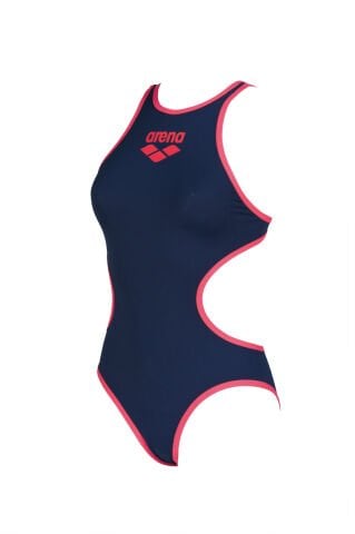 W ARENA BIG LOGO KADIN YÜZÜCÜ MAYOSU /NAVY-FLUO RED