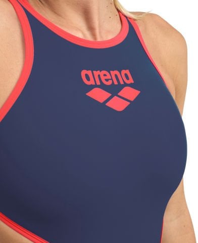 W ARENA BIG LOGO KADIN YÜZÜCÜ MAYOSU /NAVY-FLUO RED