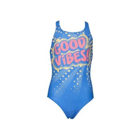 G FEELING JR V BACK ONE PIECE KIZ ÇOCUK YÜZÜCÜ MAYOSU / PIX BLUE SHINY PINK