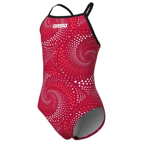 GIRL'S ARENA FIREFLOW SWIMSUIT LIGHTDROP BACK/BLACK MULTI RED