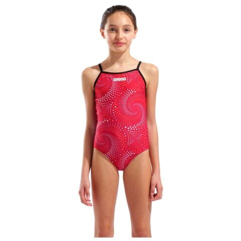 GIRL'S ARENA FIREFLOW SWIMSUIT LIGHTDROP BACK/BLACK MULTI RED