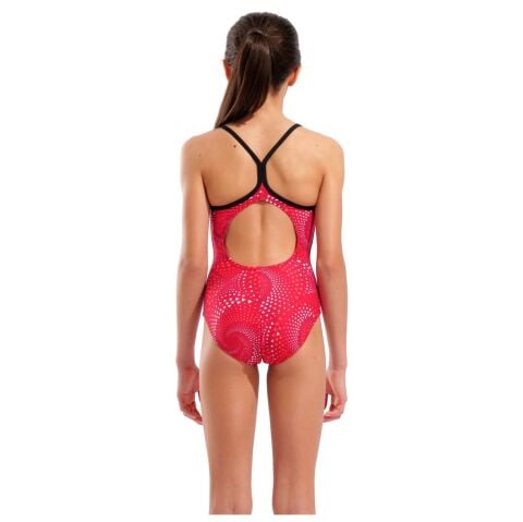 GIRL'S ARENA FIREFLOW SWIMSUIT LIGHTDROP BACK/BLACK MULTI RED