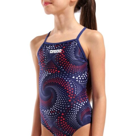 GIRL'S ARENA FIREFLOW SWIMSUIT LIGHTDROP BACK/NAVY MULTI NAVY