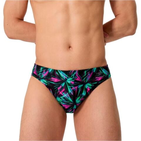 Men's Club Training Printed Brief Green/Black Erkek Yüzme Mayosu