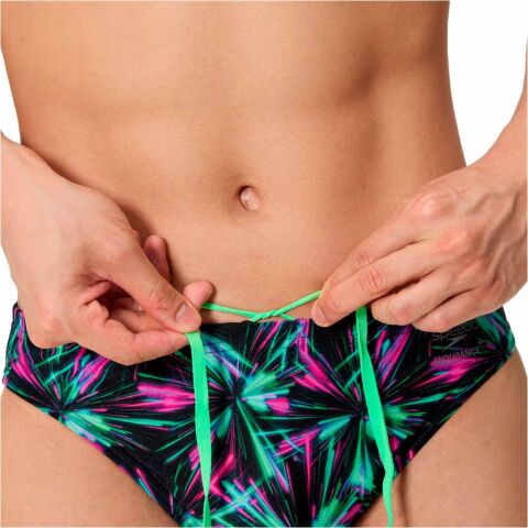 Men's Club Training Printed Brief Green/Black Erkek Yüzme Mayosu