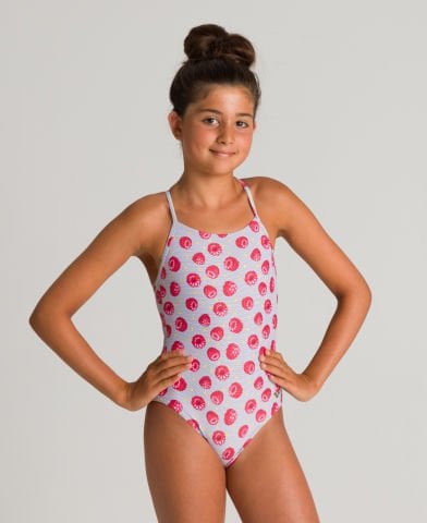 G TROPICAL SUMMER JR KIZ ÇOCUK YÜZÜCÜ MAYOSU/ WHITE -RED