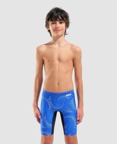 BOY'S ARENA FIREFLOW SWIM JAMMER/BLACK TEAM ROYAL