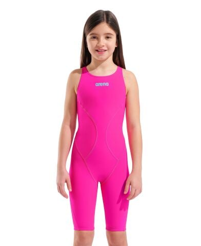 G POWERSKIN IMPULSO LE OB JR Shocking Pink kız çocuk Yarış Mayosu